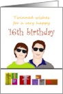 16th Birthday For Twin Boy And Girl Brother and Sister in Cool Shades card