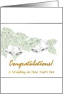 Congratulations wedding on New Year’s Eve, silver bells and leaves card