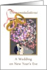 Congratulations New Year’s Eve Wedding Bride and Groom and Fireworks card