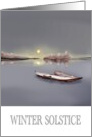 Winter Solstice Boats On a Lake With Sun Low On The Horizon card