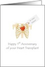 1st Anniversary Of Heart Transplant New Heart In Rib Cage card