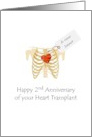 2nd Anniversary Of Heart Transplant New Heart In Rib Cage card