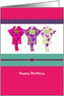 Birthday colorful kimonos card