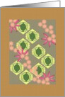 Green And Pink Abstract Geometric Shapes On Grey Blank card