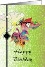 Birthday Abstract Foliage In Bright Colors card