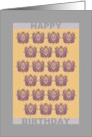 Damask Pattern in Purple and Golden Yellow Birthday card