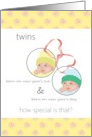 Twins First Birthday Born on New Year’s Eve and New Year’s Day card