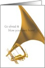 Congratulations Blow Your Own Horn Recognition card