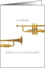 Congratulations Blow Your Own Trumpet Recognition card