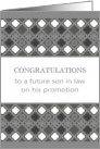 Congratulations Promotion for Future Son in Law Geometric Pattern card