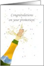 Congratulations on Your Promotion Popping a Bottle of Bubbly card