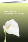Wedding Called Off Drop of Water Running off Calla Lily Flower card