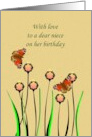 Niece Birthday Butterflies and Flowers card