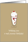 Birthday, knickerbocker glory with cherry on top card