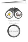 Bird Watcher Birthday Binoculars And Birds card