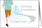 Running A Marathon In New York Runner And Verrazano-Narrows Bridge card