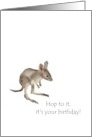 Baby Kangaroo Birthday Hop To It card