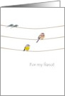 For Fiance Birds Perched On Ropes Blank card