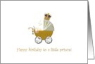 Baby Birthday Little Prince Crown on Top of a Pram card