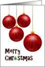 Basketball Christmas, basketball baubles card