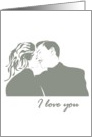 You light up my life, I love you, couple kissing card