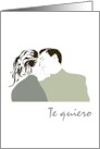 Te Quiero I Love You In Spanish Couple Kissing card
