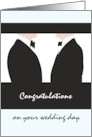 Congratulations Gay Wedding Two Men in Black Tie Facing Each Other card