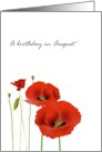 Birthday in August Poppy Birth Month Flower Red Poppies card