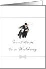 Biker Themed Wedding Invitation Bride and Groom on a Motorbike card