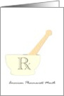 American Pharmacists Month Mortar and Pestle Prescription Shorthand card