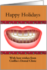 Happy Holidays Dentist To Patients Bauble Image On Front Teeth card