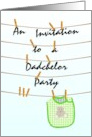 Dadchelor Party Invitation Baby’s Bib on Clothes Line Baby Shower card