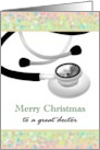 For Doctor Merry Christmas Stethoscope And Colorful Snowflakes card