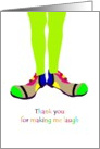 Thank you for your help and support, funny pantyhose and shoes card