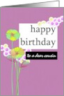 Cousin Birthday Abstract Florals card