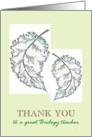 Thank You Biology Teacher Abstract Design Of Leaves card