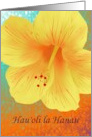 Hau’oli la Hanau Hawaiian Birthday Greeting Yellow Hibiscus card