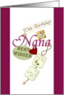 Happy 70th Birthday Nana Jewelry Red Heart and Best Wishes card