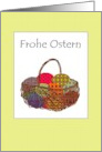 Frohe Ostern Happy Easter in German Basket of Colorful Eggs card