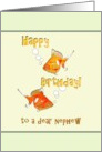 Birthday for Nephew Goldfish Blowing Bubbles card