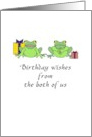 Birthday From Both Of Us Frogs And Presents card