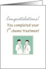 Congratulations on Completing 1st Chemo Treatment Thumbs Up card