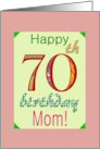 Mom’s 70th Birthday Colorful Letters card