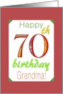 Grandma’s 70th Birthday Colorful Letters card