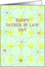 Father in Law Day Geometric Lines and Colorful Hearts card