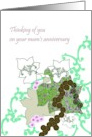 Remembering your Mum Abstract Art in Green Pink and Black card