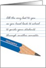 Back To School For Teacher Pencil And Note card