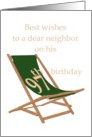 Neighbor’s 97th birthday, comfortable deckchair card