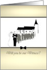 Be Our Witness Couple and Wedding Guests Outside Church card