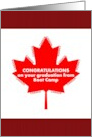 Graduation from Canadian Boot Camp Red Maple Leaf Congratulations card